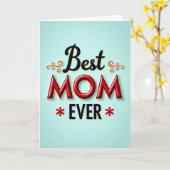 Carte Graphique Maman Rouge vif (Fleur jaune)
