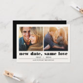 Carte Graphique minimal | 2 Photos Mariage (Devant/Arrière en situation)