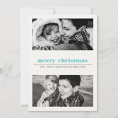 Carte Graphique minimal | Aqua Merry Christmas 2 Photo (Devant)