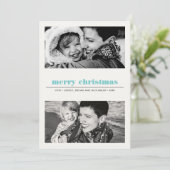 Carte Graphique minimal | Aqua Merry Christmas 2 Photo (Debout devant)