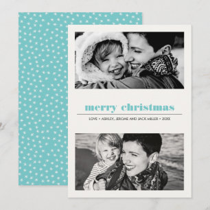 Carte Graphique minimal   Aqua Merry Christmas 2 Photo