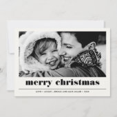 Carte Graphique minimal | Black Merry Christmas Photo (Devant)