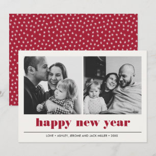 Carte Graphique minimal Bonne année collage 2 photo