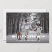 Carte Graphique minimal | Photo de Noël jaune (Devant)