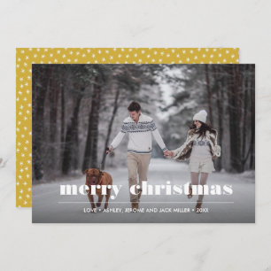 Carte Graphique minimal   Photo de Noël jaune