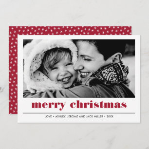 Carte Graphique minimal   Red Merry Christmas Photo