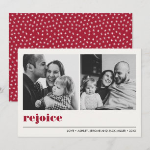 Carte Graphique minimal Red Rejoice Christmas 2 Photo
