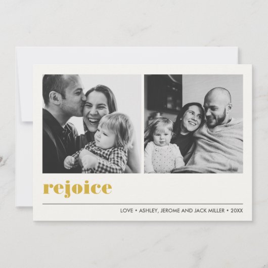 Carte Graphique minimal | Rejoignez Jaune Noël 2 Photo (Devant)