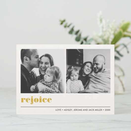 Carte Graphique minimal | Rejoignez Jaune Noël 2 Photo (Debout devant)