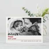 Carte Graphique minimal | Ruby rouge Bonne année photo (Debout devant)