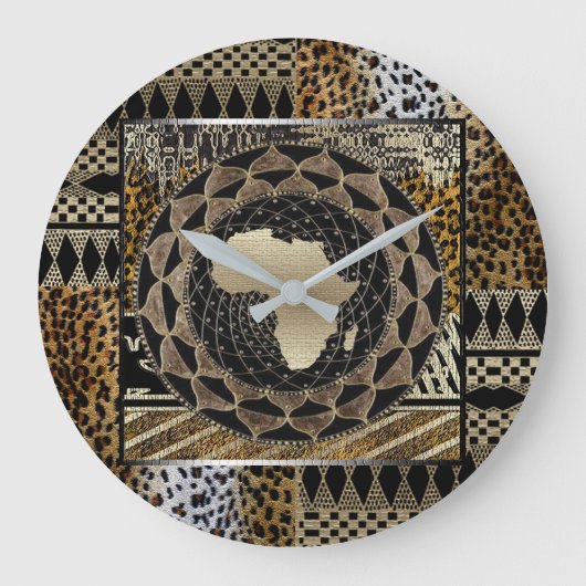 Carte graphique Motif Afrique grande horloge (Recto)