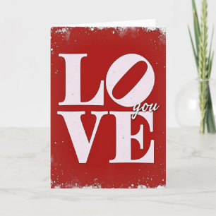 Carte graphique rouge gras Love You