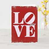 Carte graphique rouge gras Love You (Fleur jaune)