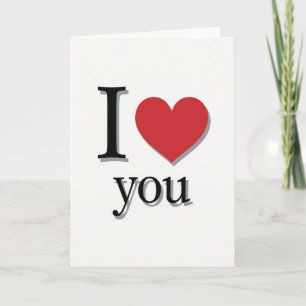 Carte graphique simple 'Je t'aime'