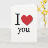 Carte graphique simple 'Je t'aime' (Fleur jaune)