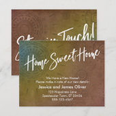 Carte graphique texturée orange "Home Sweet Home" (Devant / Derrière)