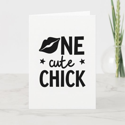 Carte Graphique Une Poulette Mignonne (Devant)