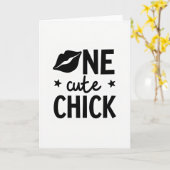 Carte Graphique Une Poulette Mignonne (Fleur jaune)