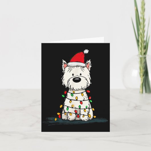 Carte Graphiques de Noël de Terrier Blanc de West Highla (Devant)