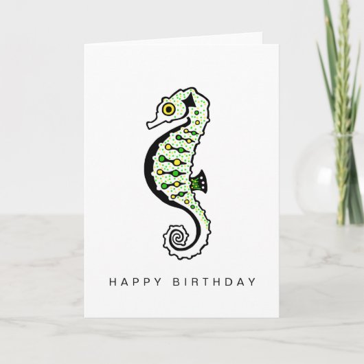 Carte Graphisme - Cute SEAHORSE - Faune - Animal marin (Devant)