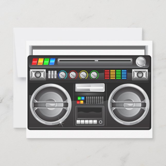 Carte graphisme de boombox rétro (Devant)