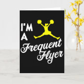 Carte Graphisme de cheer flyer disant I'm A Frequent Fly (Fleur jaune)
