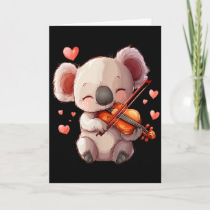Carte Graphisme de koala mignon jouant du violon pour la