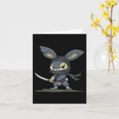 Carte Graphisme de lapin ninja incroyable pour une avent (Fleur jaune)