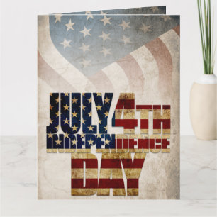 Carte Graphisme de l'indépendance du 4 juillet Grunge US