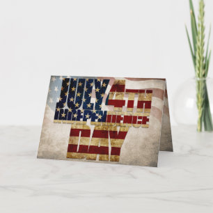 Carte Graphisme de l'indépendance du 4 juillet Grunge US