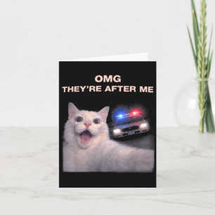 Carte Graphisme de mème de style policier avec selfie de