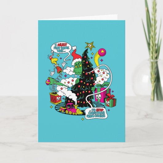 Carte Graphisme de Noël coloré de Grinch (Devant)