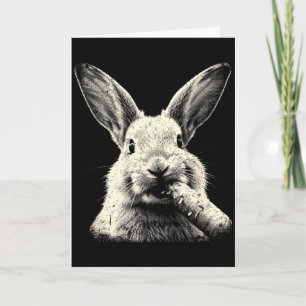 Carte Graphisme de visage de lapin drôle mignon lapin vi