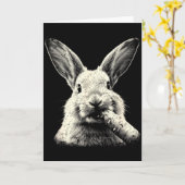 Carte Graphisme de visage de lapin drôle mignon lapin vi (Fleur jaune)