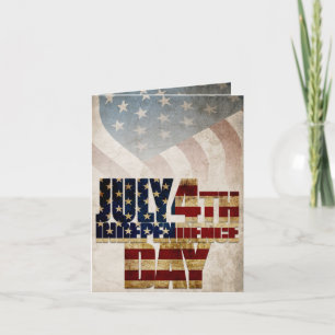 Carte Graphisme Grunge USA 4 juillet Indépendance