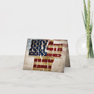 Carte Graphisme Grunge USA 4 juillet Indépendance