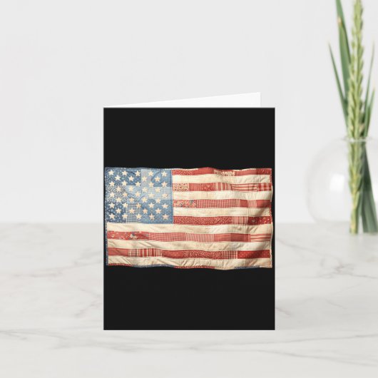Carte Graphisme patriotique drapeau américain patchwork (Devant)