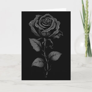 Carte Graphisme Rose Noire 199 Fleurs