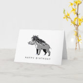 Carte Graphisme - Warty PIG - Warthog - Wildlife - (Fleur jaune)