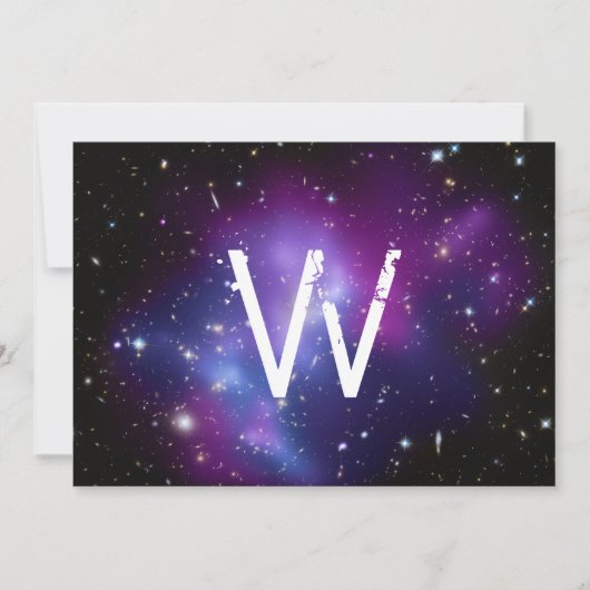 Carte Grappe de galaxie violette monogramme (Devant)