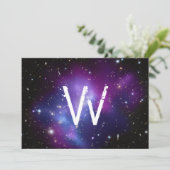 Carte Grappe de galaxie violette monogramme (Debout devant)