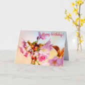 Carte Grappe Verticale De Fleurs Sakura Dans Le Jardin (Fleur jaune)