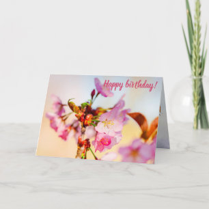Carte Grappe Verticale De Fleurs Sakura Dans Le Jardin