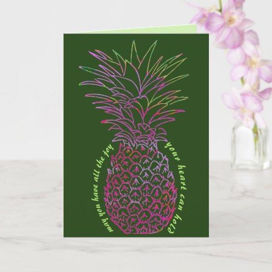 Carte Gras Bright Pineapple Happy Birthday Card (Orchidée)