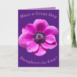 Carte Gras Floral Birthday Card pour la belle-fille<br><div class="desc">Une grande fleur d'anémone audacieuse fait une belle image pour cette carte d'anniversaire colorée pour Daughter-in-Law.  Tous les textes peuvent être facilement personnalisés.</div>