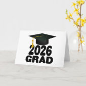 Carte Gras Grad Casquette Classe de 2026 Graduation (Fleur jaune)