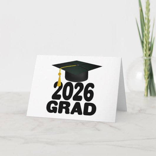 Carte Gras Grad Casquette Classe de 2026 Graduation (Devant)