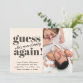 Carte Gras minimaliste photo jumeaux naissance (Debout devant)