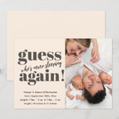 Carte Gras minimaliste photo jumeaux naissance (Devant / Derrière)