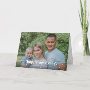 Carte Gras Moderne Retro Heureux Nouvel An Photo